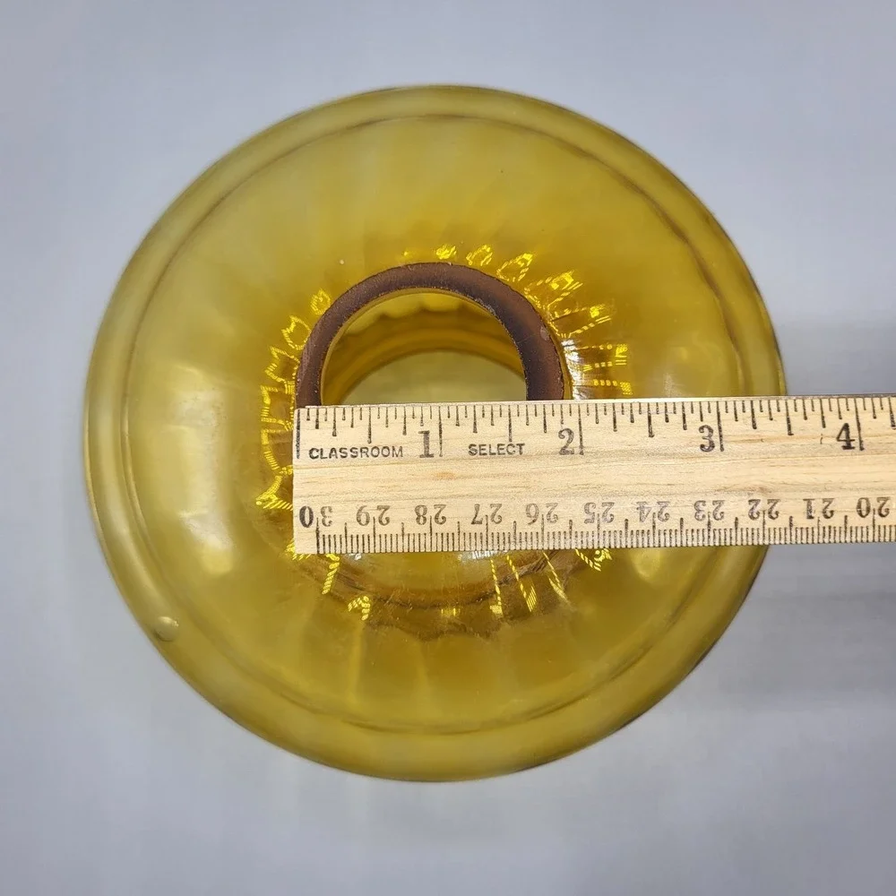 Vtg Amber Swirl Glass Lamp Hurricane Victorian Parlor Shade Replacement